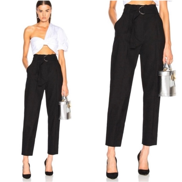 A.L.C. Pants - A.L.C Diego Black Tapered Paperbag Trouser Pants 8